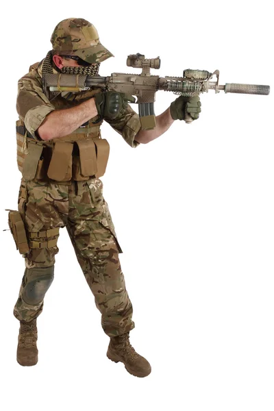 Contratista Militar Privado con Carabina M4 — Foto de Stock