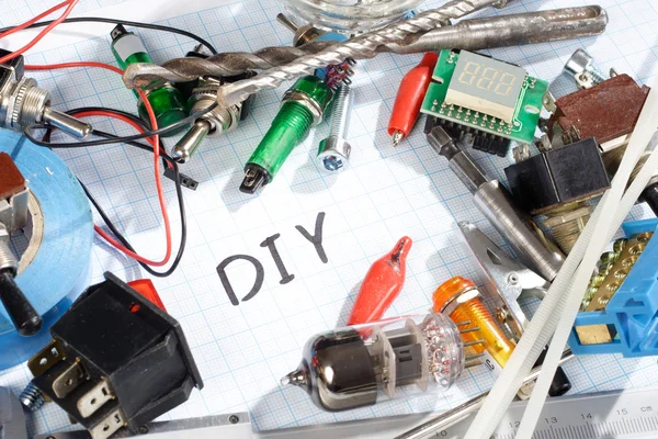 "Do it yourself" - radio-electronic parts — Stock Photo, Image