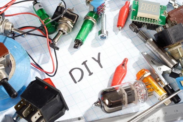 "Do it yourself" - radio-electronic parts — Stock Photo, Image