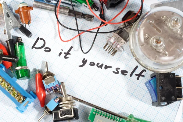 "Do it yourself" - radio-electronic parts — Stock Photo, Image