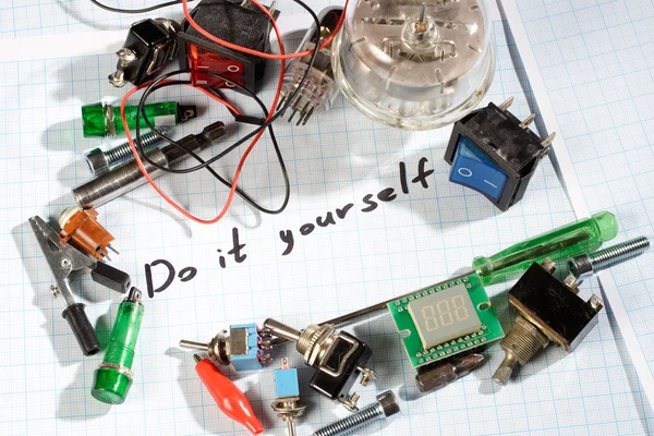 "Do it yourself" - radio-electronic parts — Stock Photo, Image