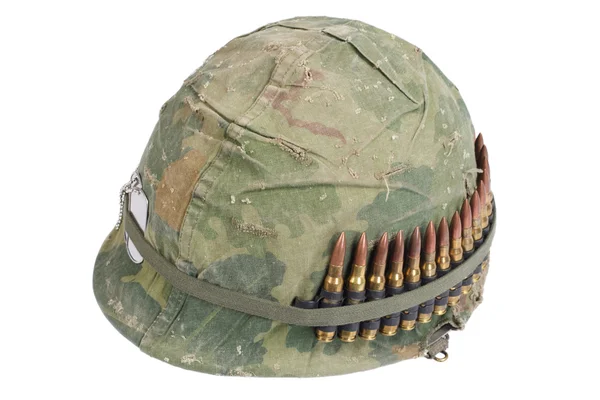 US Army helmet with camouflage cover — Stock Photo, Image