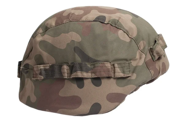 Capacete kevlar com tampa de camuflagem — Fotografia de Stock