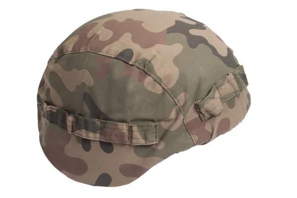 Capacete kevlar com tampa de camuflagem — Fotografia de Stock