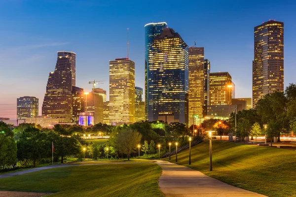 Parque y el horizonte de Houston Texas —  Fotos de Stock