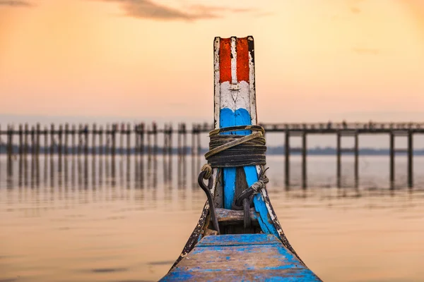 U-Bein Bridge from a Boat — Stock Photo, Image