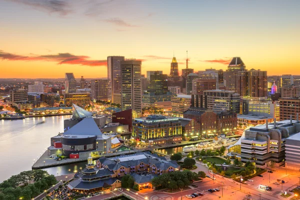 Skyline von Baltimore Maryland — Stockfoto