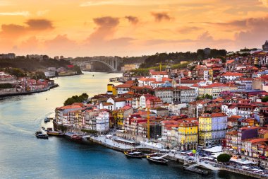 Porto, Portugal on the River clipart