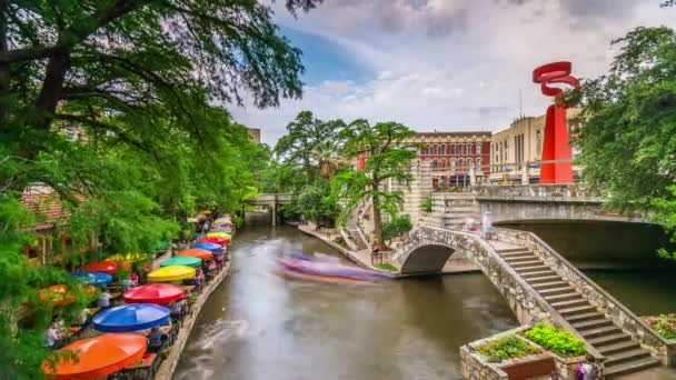 Paseo fluvial de San Antonio — Vídeos de Stock