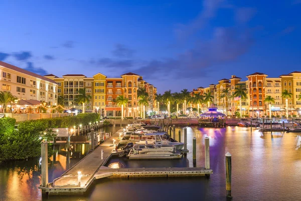 Neapol Floryda Usa Śródmieścia Miasta Nad Zatoką Zmierzchu — Zdjęcie stockowe