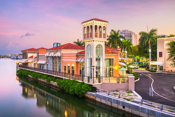 Naples Florida Usa Downtown Cityscape Bay Dusk — Stock Photo, Image