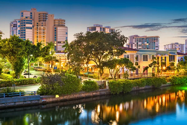 Nápoles Flórida Eua Cidade Baía Entardecer — Fotografia de Stock