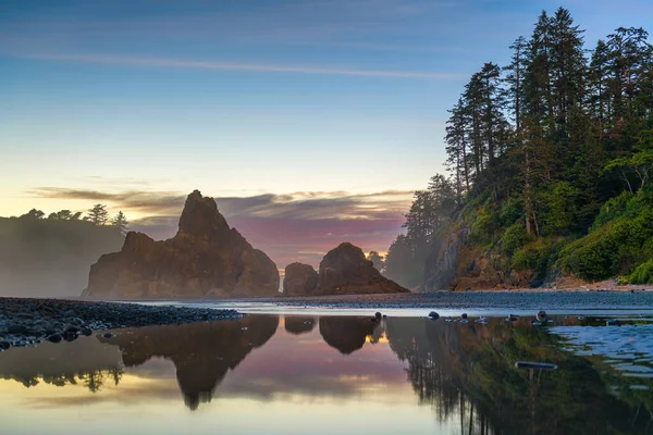 Olympic National Park Washington Usa Ruby Beach Der Abenddämmerung — Stockfoto