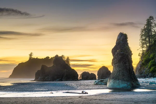 Olimpiai Nemzeti Park Washington Usa Ruby Beachen Alkonyatkor — Stock Fotó