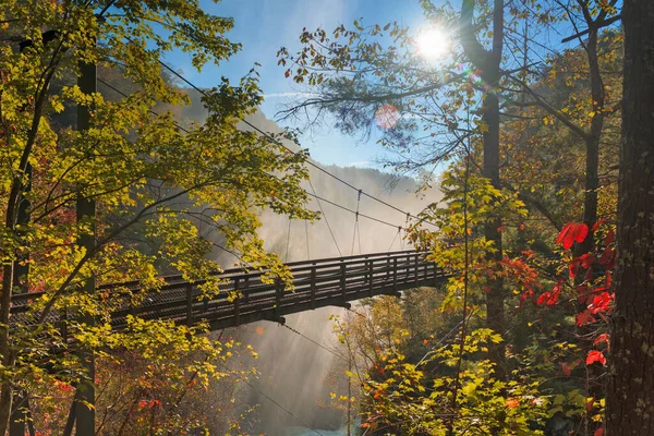 Tallulah Falls Gruzja Usa Widokiem Tallulah Gorge Sezonie Jesiennym — Zdjęcie stockowe