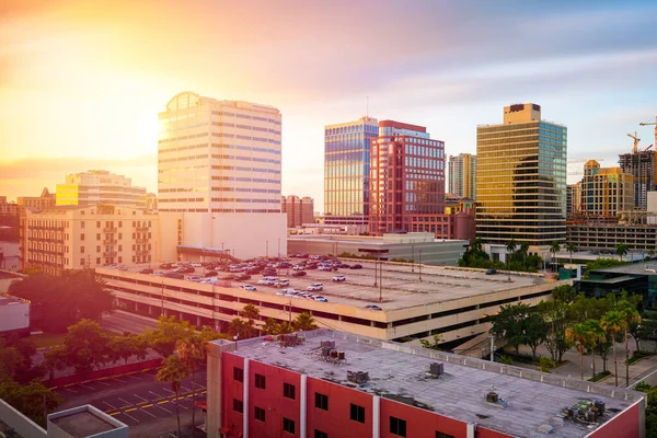 Fort Lauderdale Florida Estados Unidos Paisaje Urbano Del Centro Atardecer — Foto de Stock