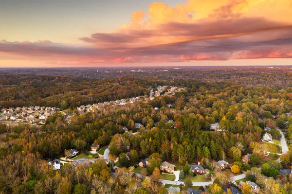 가을철이면 위에서 바라본 지역들 — 스톡 사진