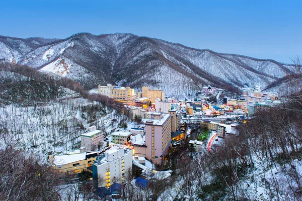 Noboribetsu Japon Sources Chaudes Ville Skyline — Photo