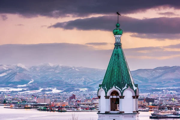 Hakodate Ιαπωνία Ορθόδοξη Εκκλησία Και Αστικό Τοπίο — Φωτογραφία Αρχείου