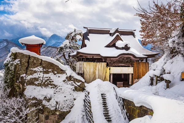 Yamadera Japão Templo Montanha Inverno — Fotografia de Stock