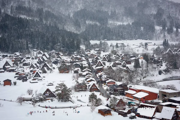 Shirakawago Japonsko Historická Vesnice Zimě — Stock fotografie