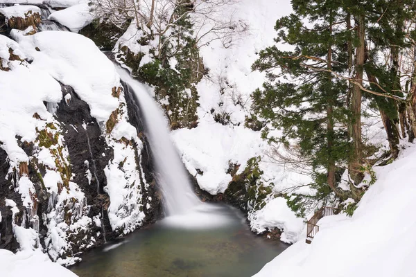 Shirogane Falls Inverno Vicino Obanazawa Prefettura Yamagata Giappone Città Termale — Foto Stock