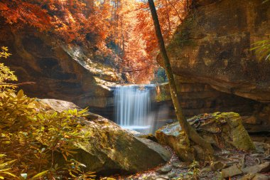 Dog Slaughter Falls in Daniel Boone National Forest, Kentucky, USA. clipart