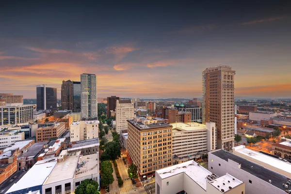 Birmingham Alabama Verenigde Staten Centrum Skyline Bij Schemering — Stockfoto