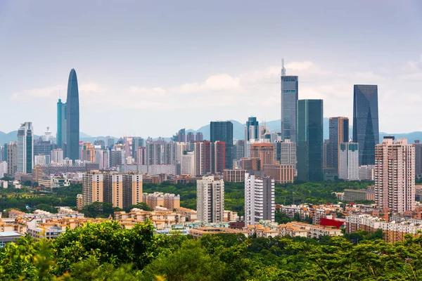 Shenzhen Čína Centrum Města Panorama — Stock fotografie