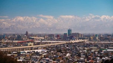 Toyama, Japonya Skyline Dağı. Tateyama.