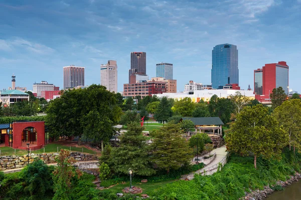 Little Rock Arkansas Usa Skyline River Twilight — Stock Photo, Image