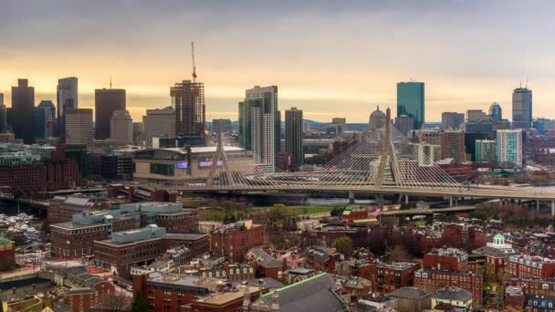 Boston Massachusetts Usa Downtown City Skyline Bunker Hill — Stock Video