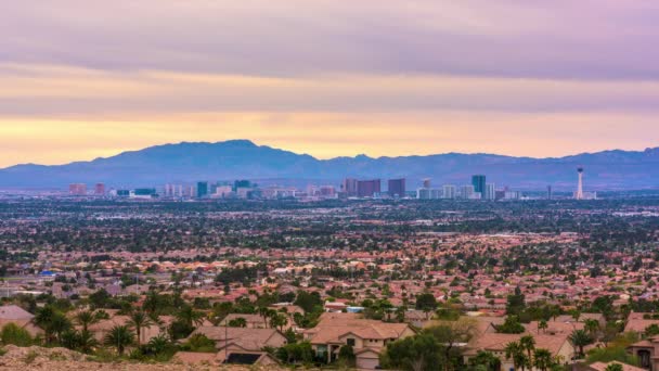 Las Vegas Nevada Usa Skyline Residential Suburbs Night — Stock Video