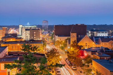 Columbia, Missouri, USA downtown city skyline at twilight. clipart