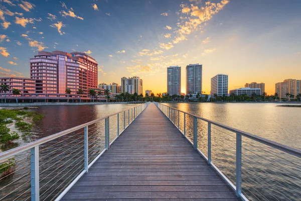 West Palm Beach Florida Verenigde Staten Centrum Skyline Intracoastal Waterway — Stockfoto