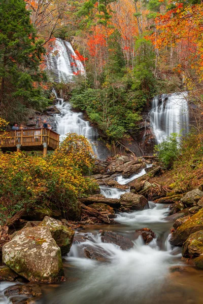 Anna Ruby Falls Γεωργία Ηπα Φθινόπωρο — Φωτογραφία Αρχείου