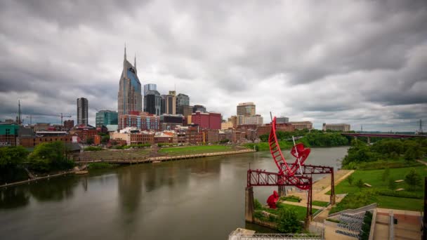 Nashville Tennessee Agosto 2018 Nashville Orillas Del Río Cumberland — Vídeo de stock