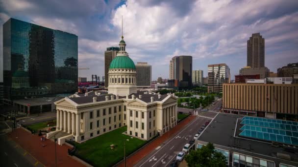 Louis Missouri Eua Skyline Centro Cidade Casa Tribunal — Vídeo de Stock