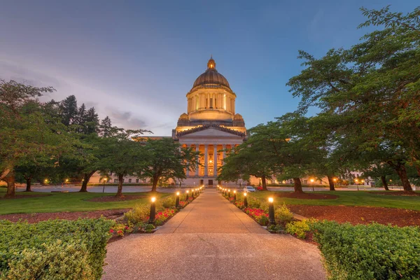 Olympia Washington Verenigde Staten State Capitol Gebouw Bij Schemering — Stockfoto