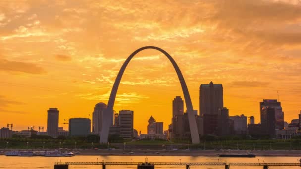 Louis Missouri Stati Uniti America Paesaggio Urbano Sul Fiume Mississippi — Video Stock