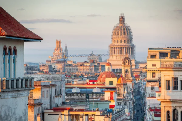 Havanna Kubas Skyline Stadtzentrum Vom Hafen Morgengrauen — Stockfoto