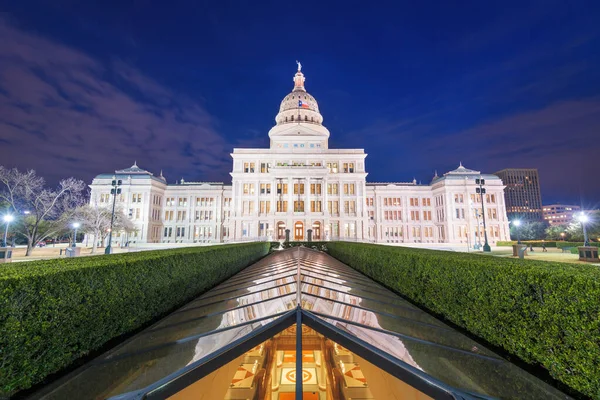 Austin Texas Capitolio Estatal Texas Por Noche — Foto de Stock