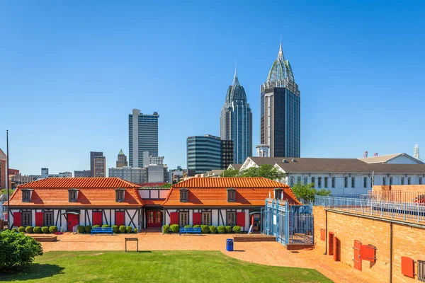 Mobile Alabama Usa Skyline Historic Fort Conde — Stock Photo, Image