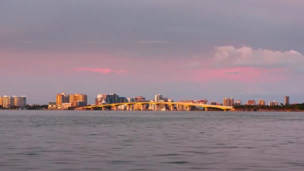 Sarasota Flórida Eua Skyline Centro Cidade Baía — Vídeo de Stock