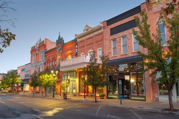 Provo Utah États Unis Centre Ville Sur Center Street Crépuscule — Photo