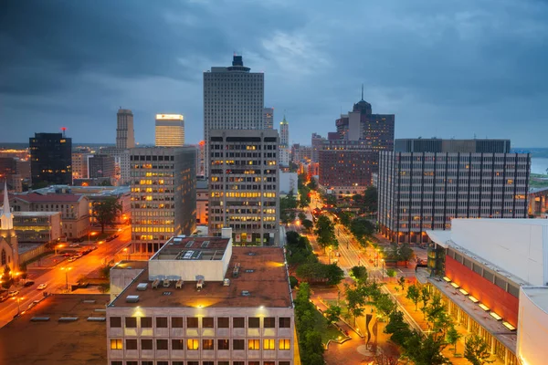 Memphis Tennessee Usa Skyline Céntrico Ciudad Atardecer — Foto de Stock