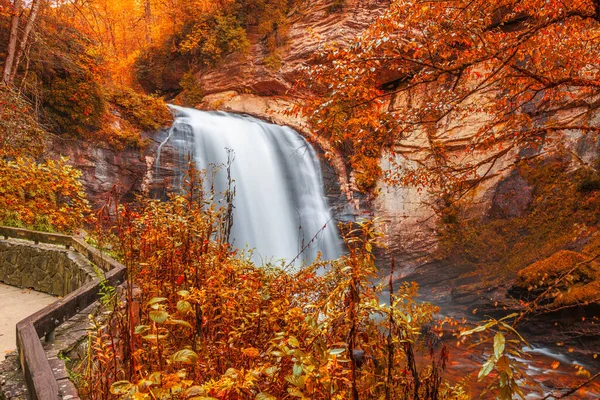 Looking Glass Falls Pisgah Nemzeti Erdő Észak Karolina Usa Kora — Stock Fotó