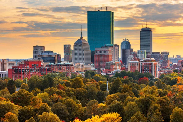 Boston Massachusetts Usa Skyline Sobre Boston Common — Foto de Stock