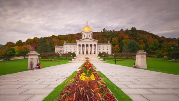 Montpelier Vermont September 2016 Vermont State House Musim Gugur — Stok Video