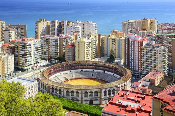 Malaga, Spanje Cityscape op — Stockfoto